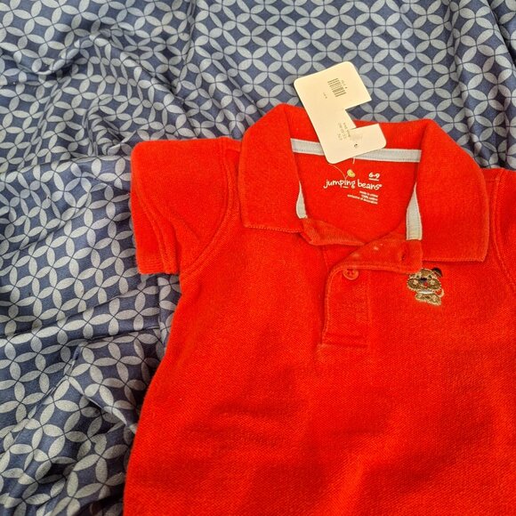 jumping beans red onesie 6 to 9 months dog on front - Picture 2 of 9